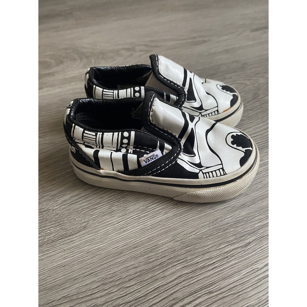 VANS Star Wars‎ Toddler Size 4 Stormtroopers Slip On Black White - Picture 2 of 7